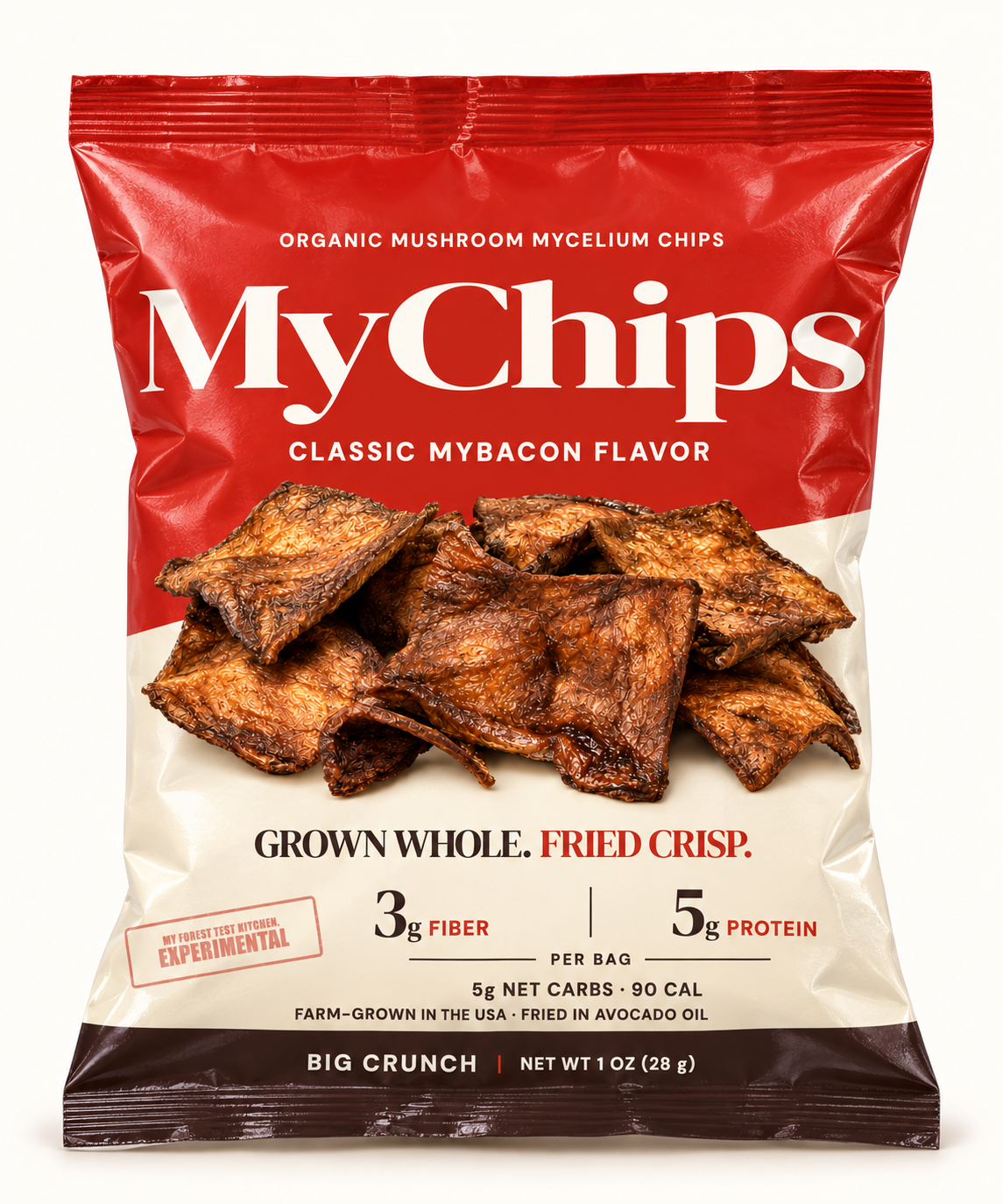 MyChips Classic MyBacon in a red crinkly one-ounce pouch